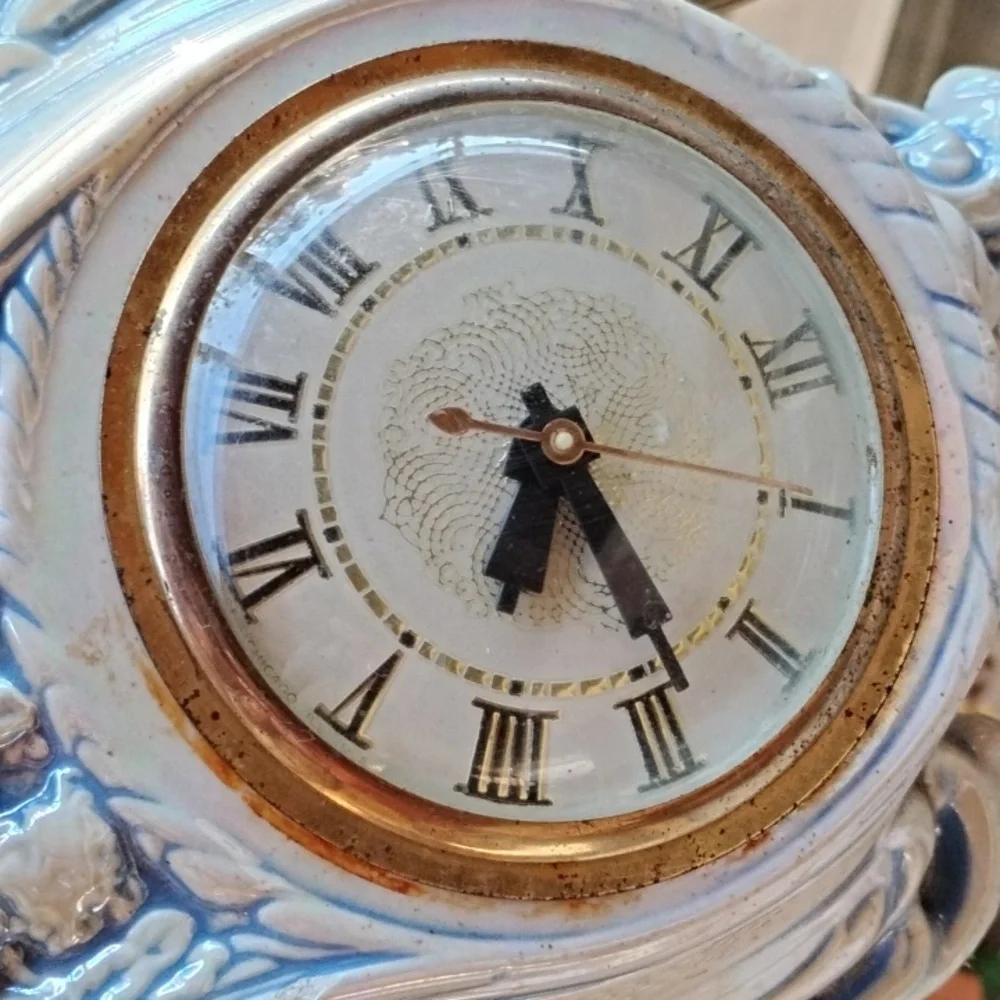Elegant Blue and White Wall Clock